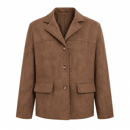 Women's Single-Breasted Blazer Notch Lapel Flap Pockets