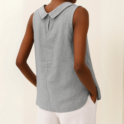 Women's Sleeveless Top | Roll Collar & Elegant Everyday Style