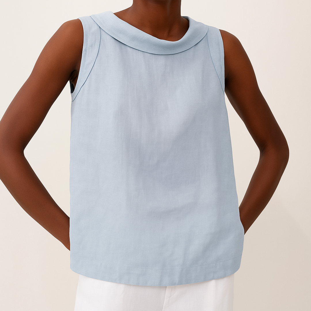 Women's Sleeveless Top | Roll Collar & Elegant Everyday Style