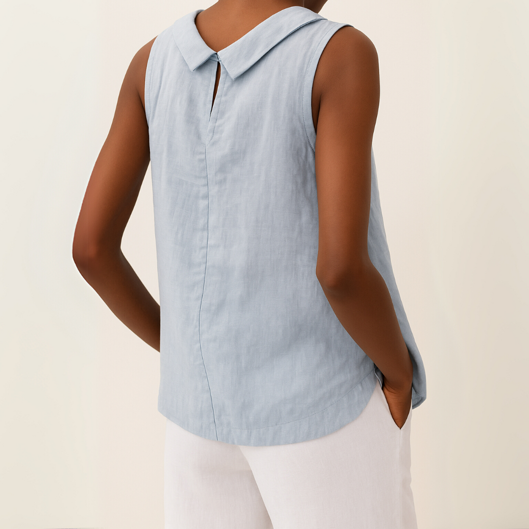 Women's Sleeveless Top | Roll Collar & Elegant Everyday Style