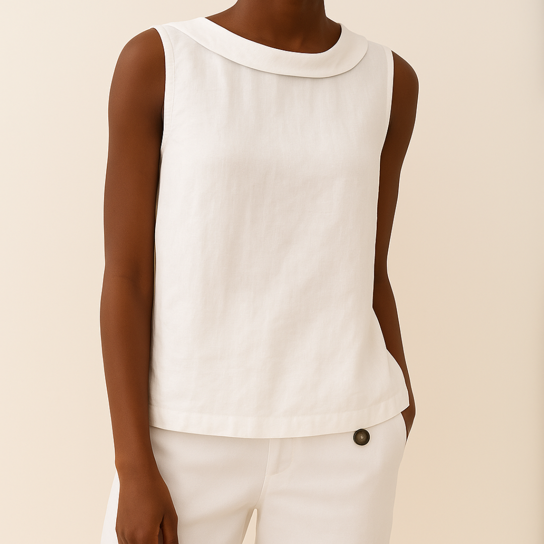 Women's Sleeveless Top | Roll Collar & Elegant Everyday Style