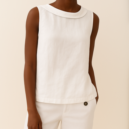 Women's Sleeveless Top | Roll Collar & Elegant Everyday Style