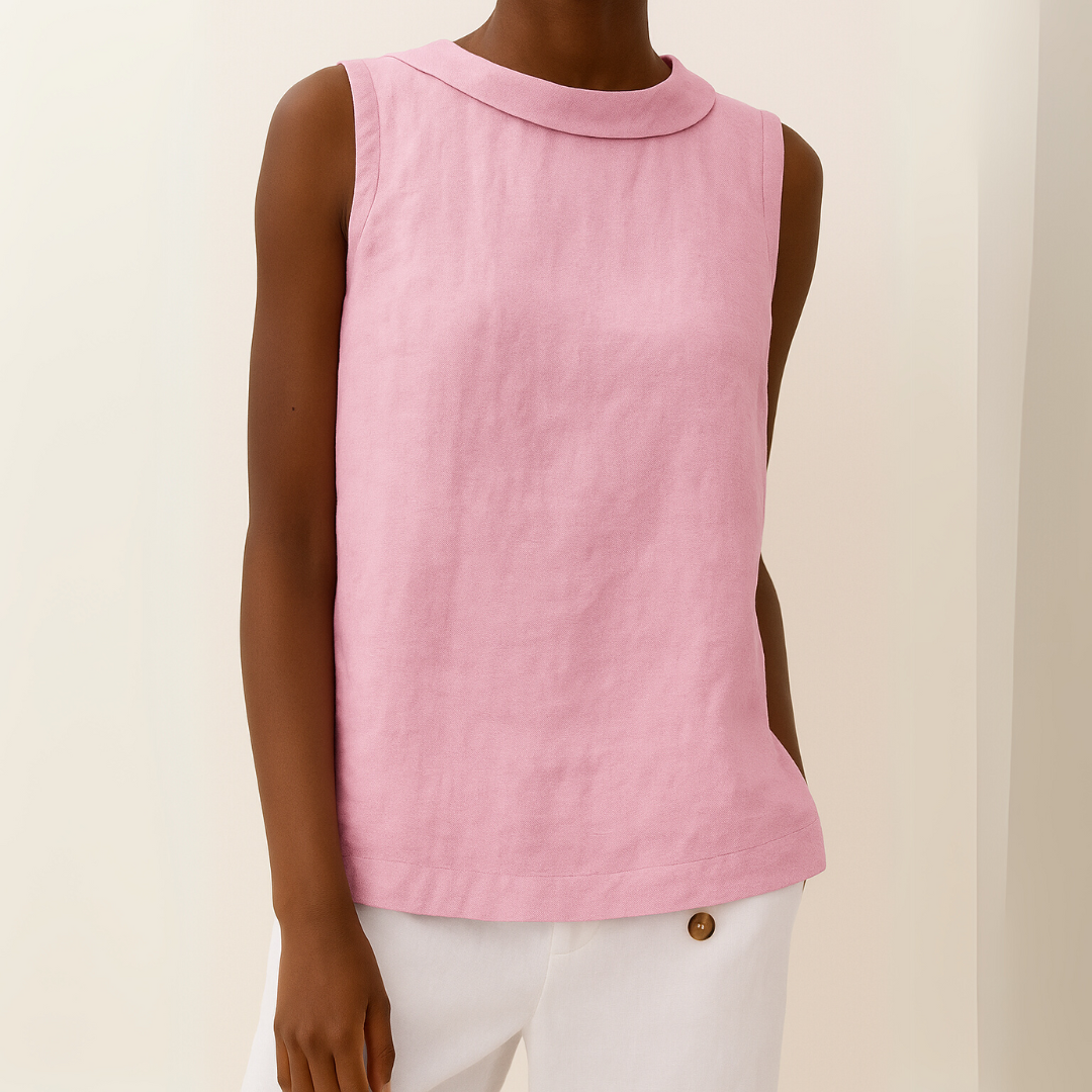 Women's Sleeveless Top | Roll Collar & Elegant Everyday Style