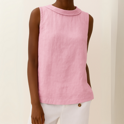 Women's Sleeveless Top | Roll Collar & Elegant Everyday Style
