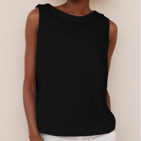 Women's Sleeveless Top | Roll Collar & Elegant Everyday Style