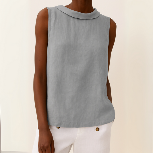 Women's Sleeveless Top | Roll Collar & Elegant Everyday Style