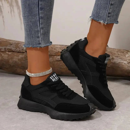 Women's Sneakers | Orthopedic Lace-Up with Panel Upper & Raised Sole