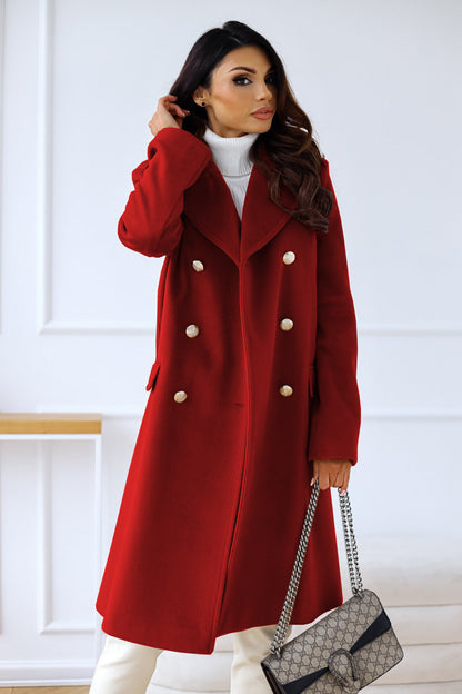 Women's Stylish Double-Breasted Coat for Winter Wear