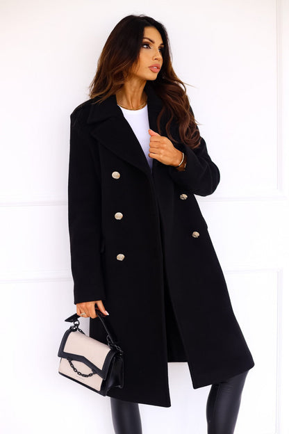 Women's Stylish Double-Breasted Coat for Winter Wear