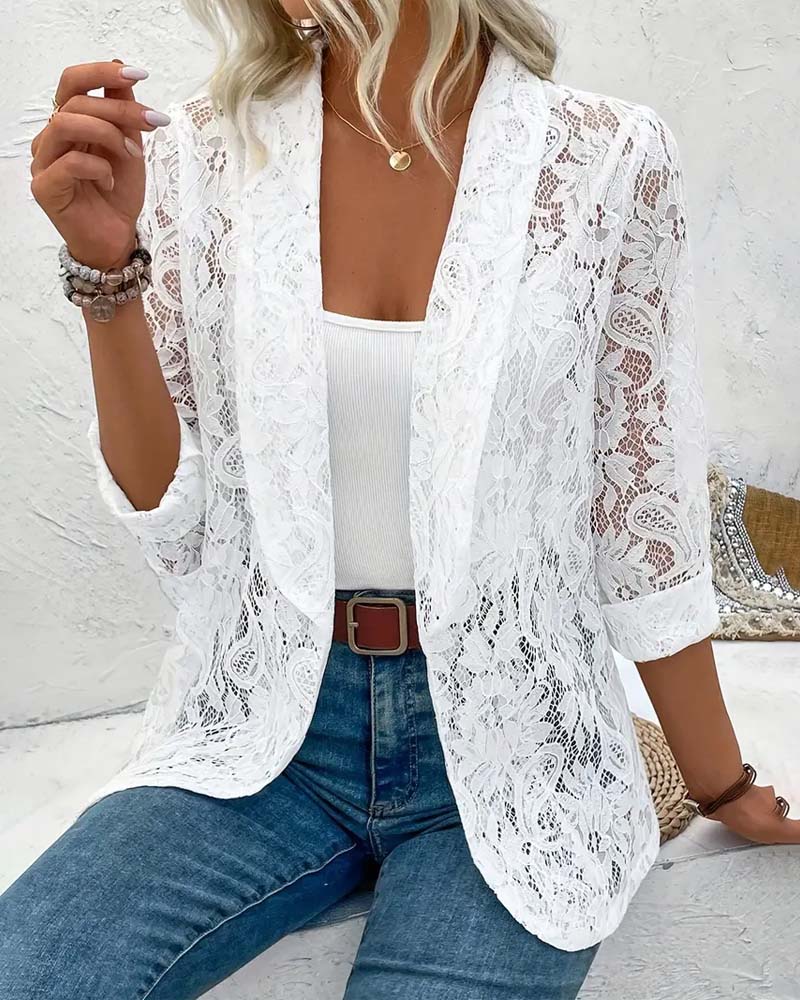 Women's Summer Blazer | Elegant Lace Detail & Feminine Style