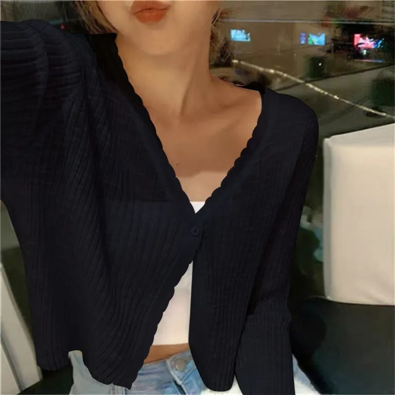 Women's Summer Cardigan | Cropped Button-Front Style