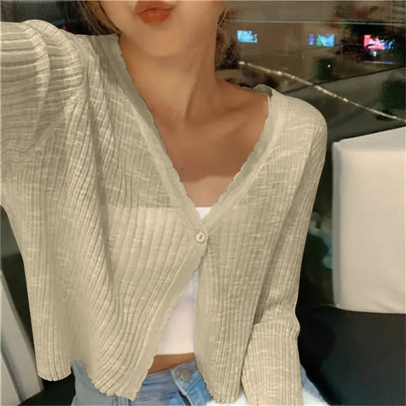 Women's Summer Cardigan | Cropped Button-Front Style