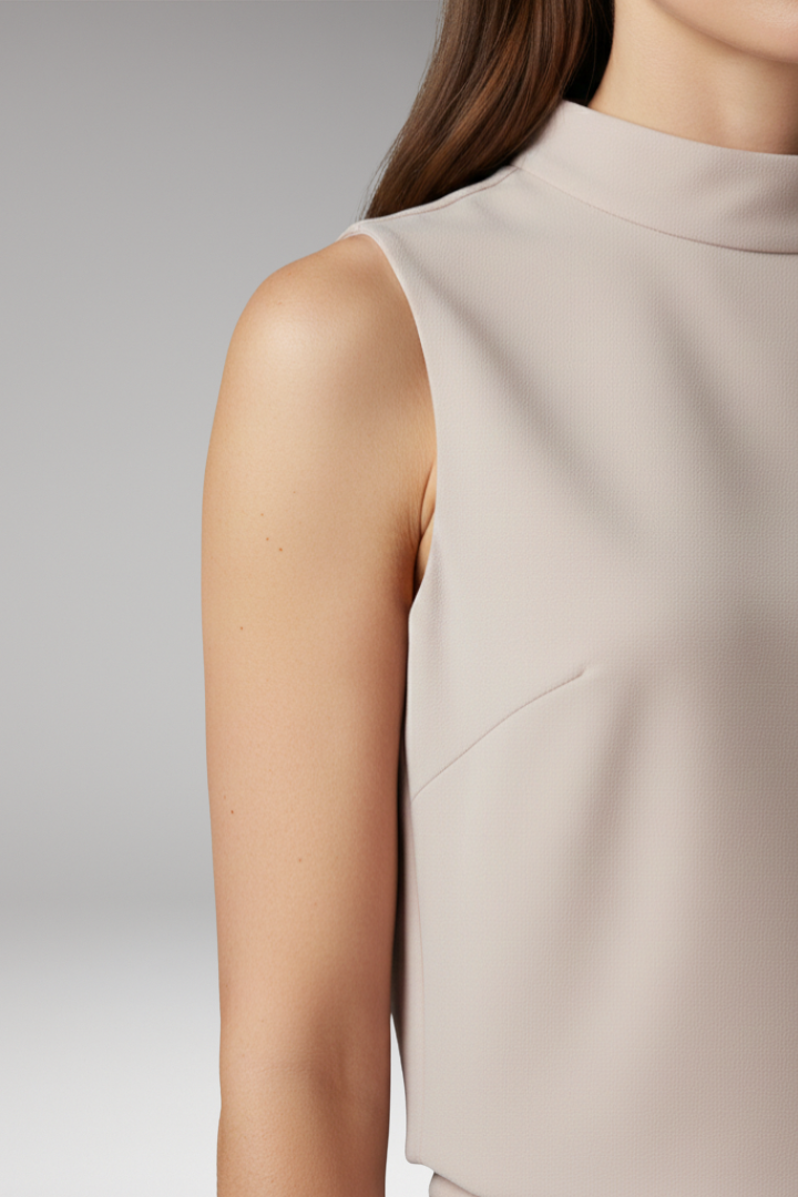 Women's Summer Jumpsuit | High Collar & Wide-Leg Sleeveless Design