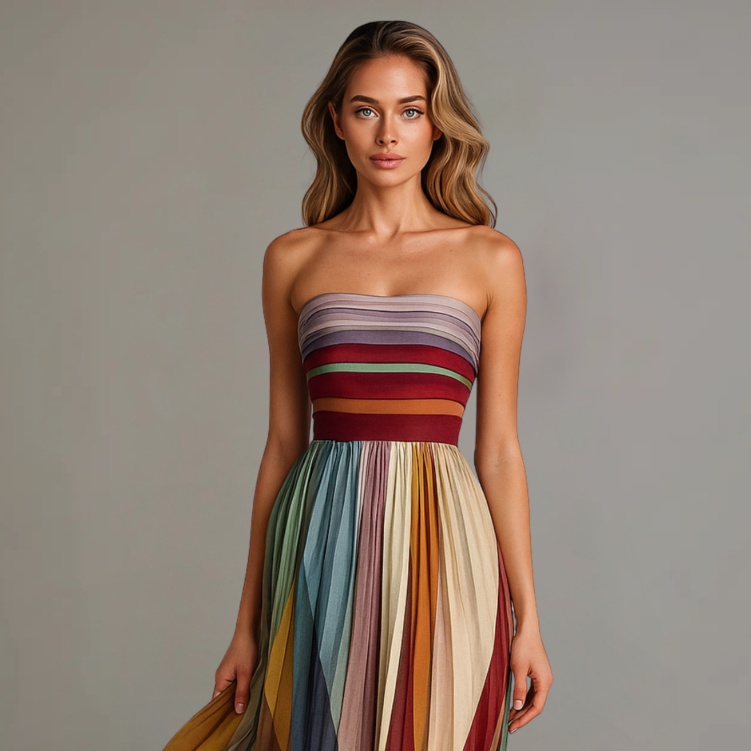 Women's Summer Maxi Dress | Vibrant Stripe & Flowing Elegance