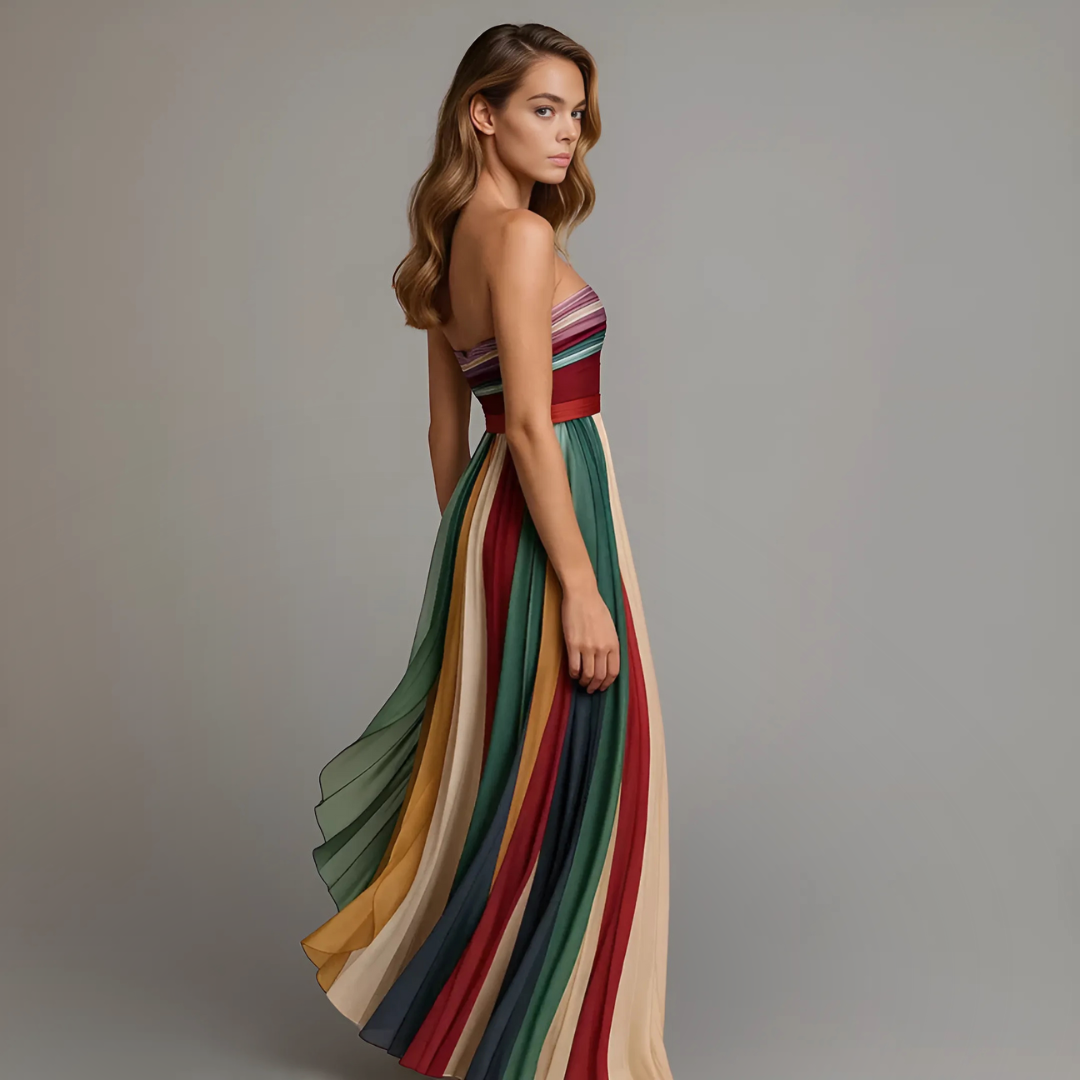 Women's Summer Maxi Dress | Vibrant Stripe & Flowing Elegance