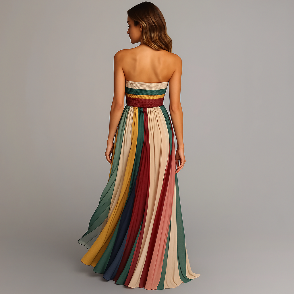Women's Summer Maxi Dress | Vibrant Stripe & Flowing Elegance