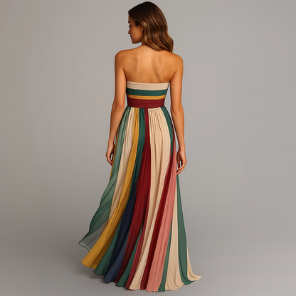 Women's Summer Maxi Dress | Vibrant Stripe & Flowing Elegance