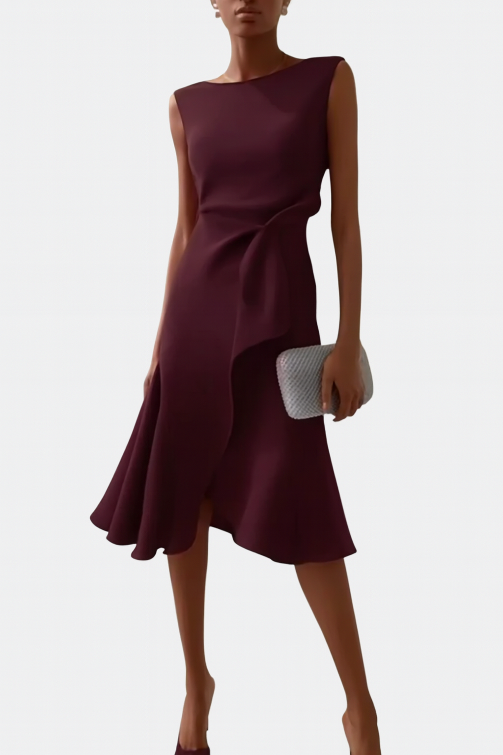 Women's Summer Midi Dress | Asymmetric Draped & Flattering Silhouette