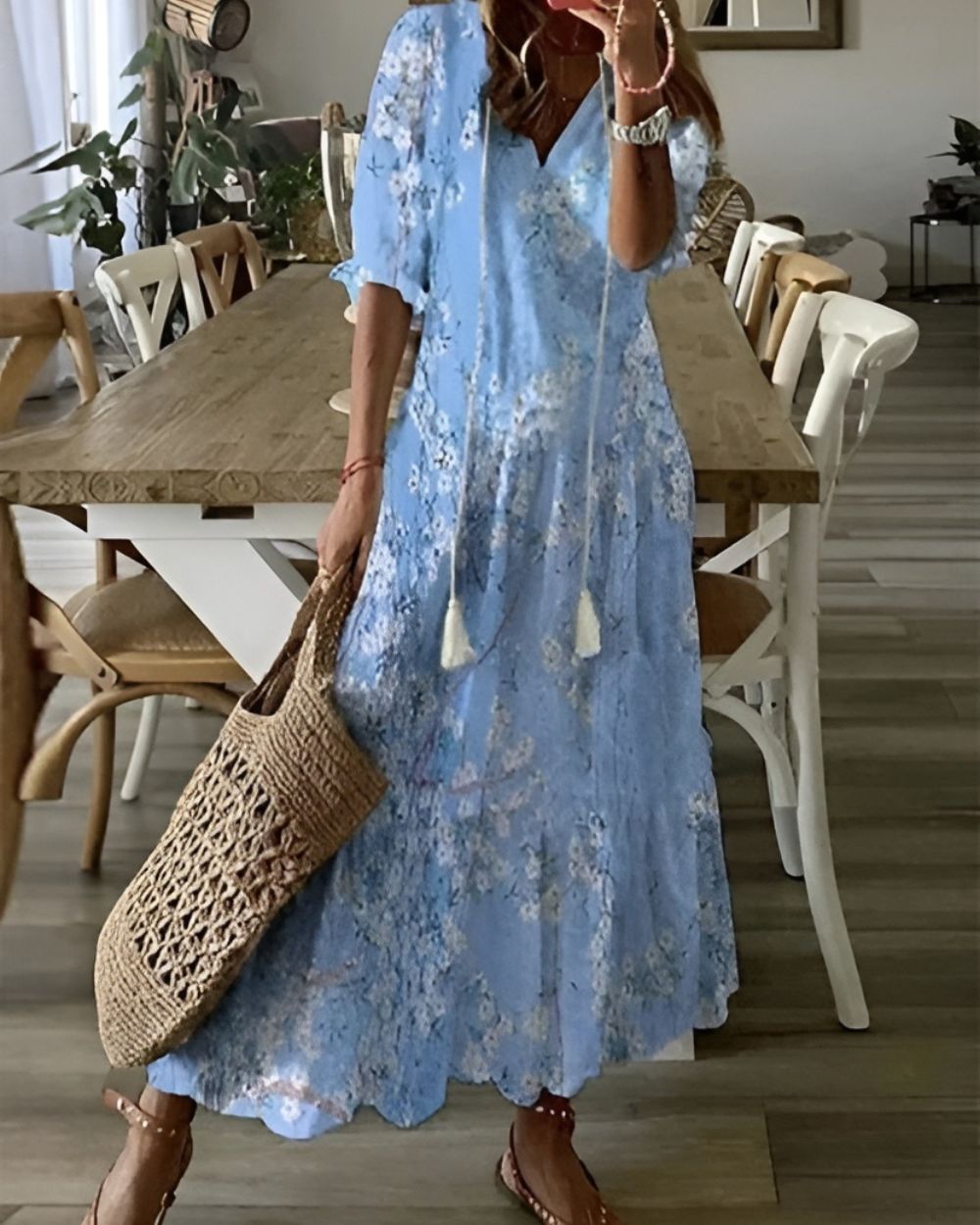 Women's Summer Midi Dress | Boho Print & Flowy Relaxed Fit