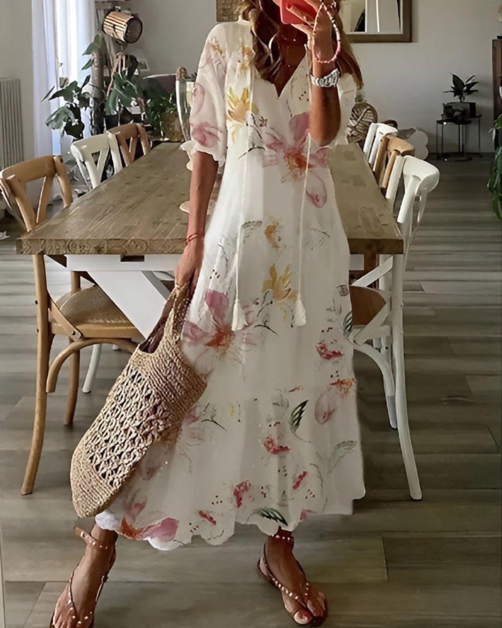 Women's Summer Midi Dress | Boho Print & Flowy Relaxed Fit
