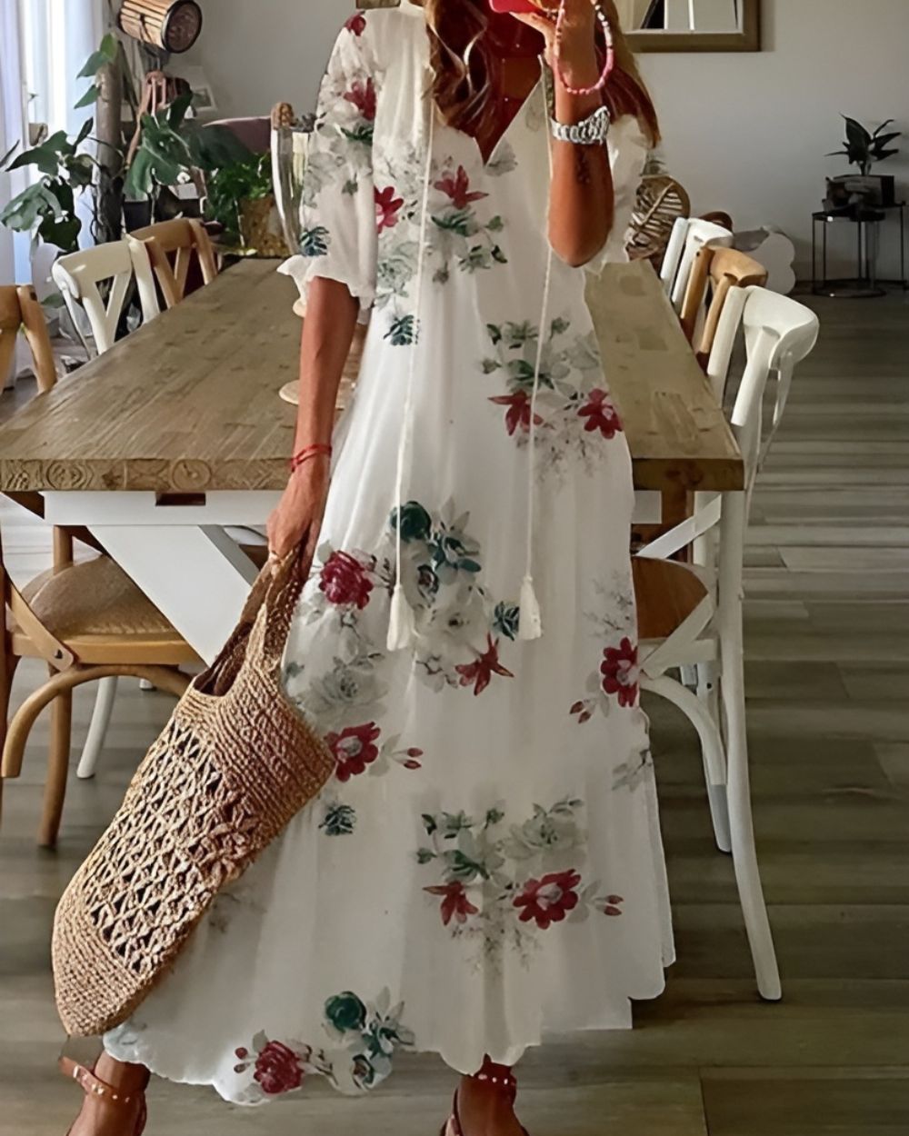 Women's Summer Midi Dress | Boho Print & Flowy Relaxed Fit