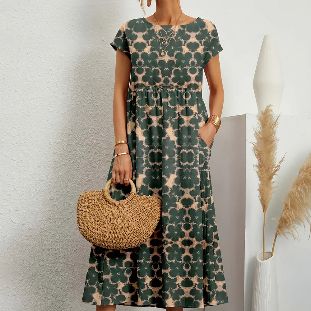 Women's Summer Midi Dress | Floral Print & Relaxed Everyday Style