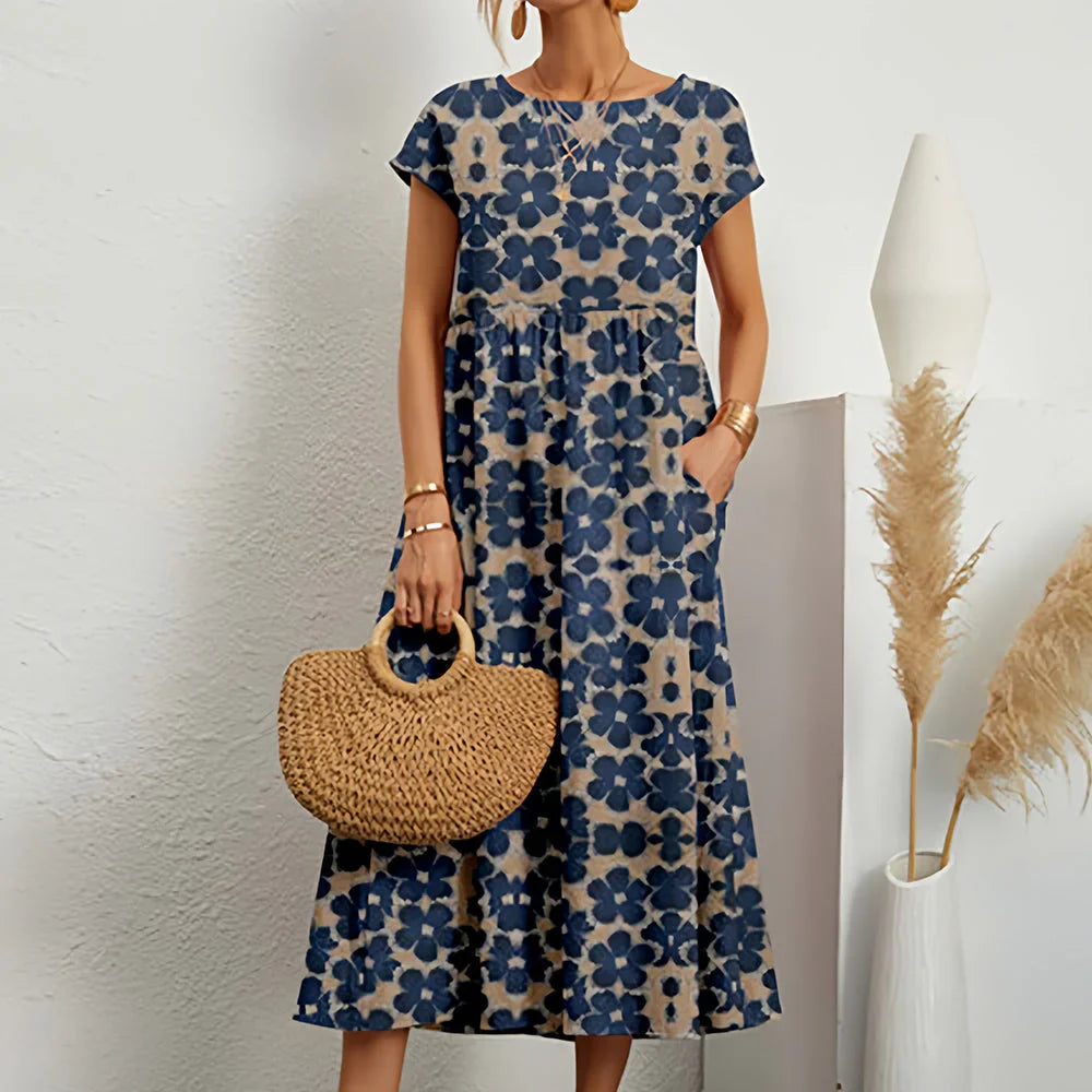 Women's Summer Midi Dress | Floral Print & Relaxed Everyday Style