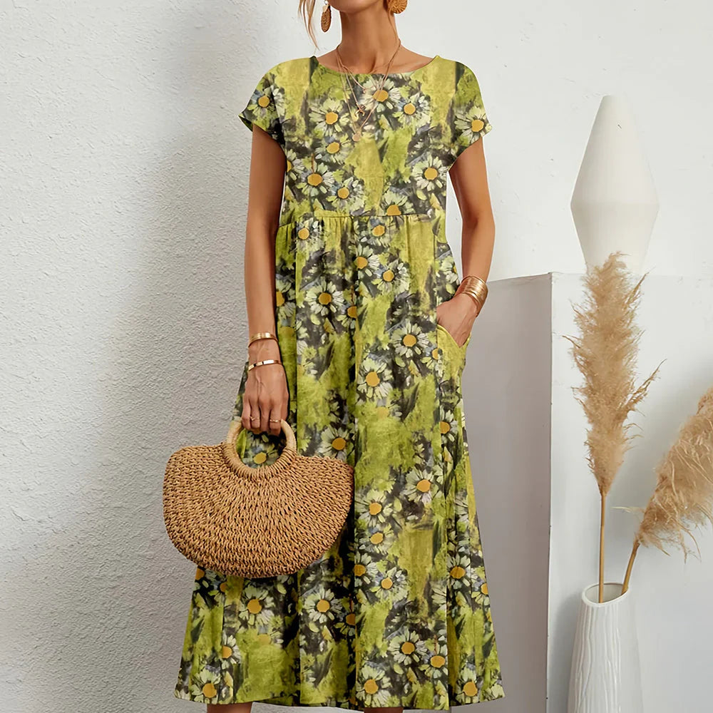 Women's Summer Midi Dress | Floral Print & Relaxed Everyday Style