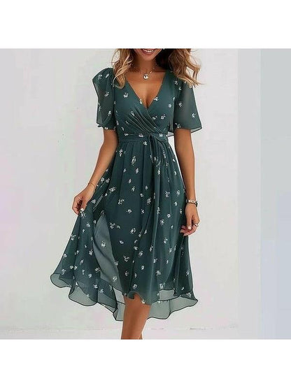Women's Summer Midi Dress | Vibrant Print & Feminine Flowy Fit