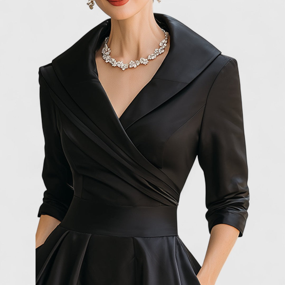 Women's Summer Midi Dress | Vintage Flared Skirt & Elegant V-Neckline