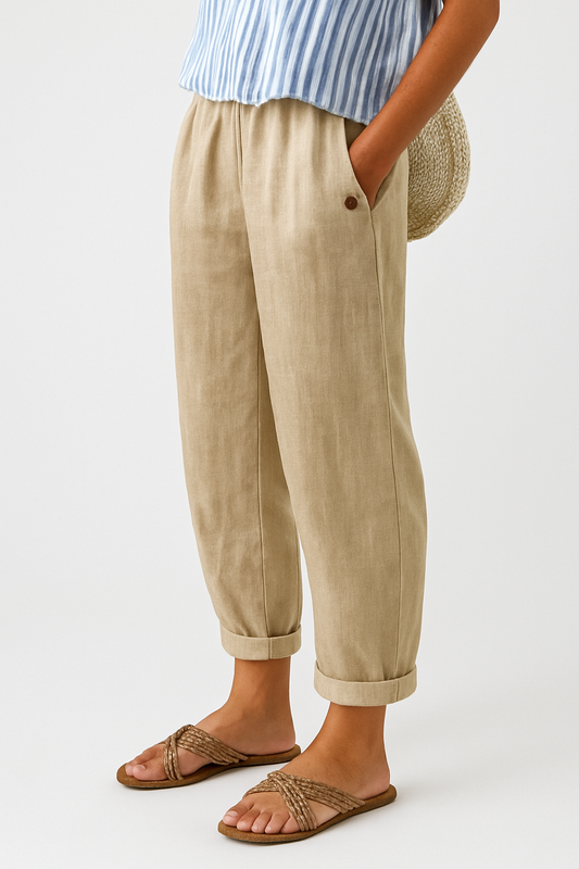 Women's Summer Pants | Cropped Straight Leg & Rolled Cuff