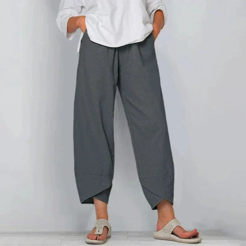 Women's Summer Pants | Wide Leg & Cropped Angled Hem