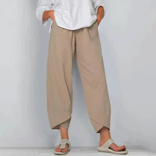 Women's Summer Pants | Wide Leg & Cropped Angled Hem