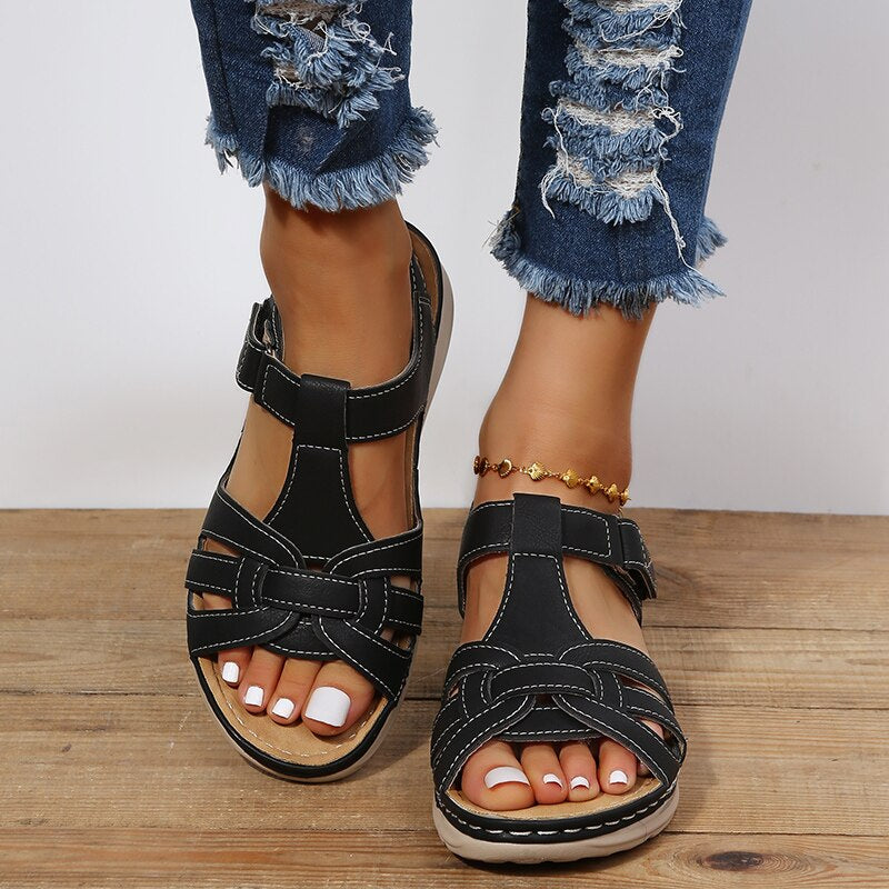 Interwoven Strap Women's Summer Sandals for Everyday Wear