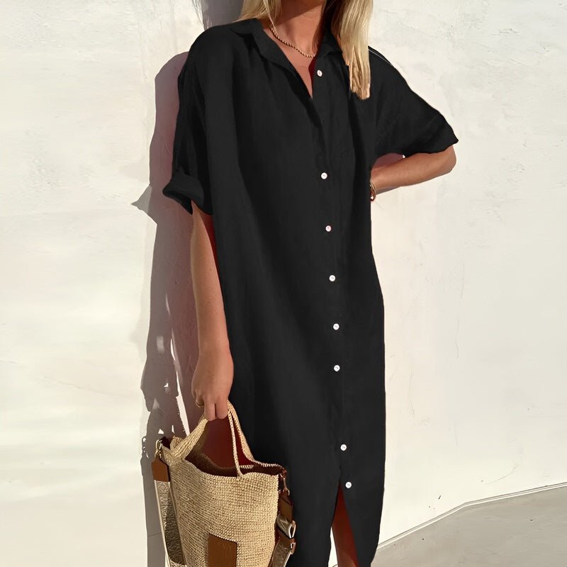 Women's Summer Shirt Dress | Breathable & Relaxed Midi