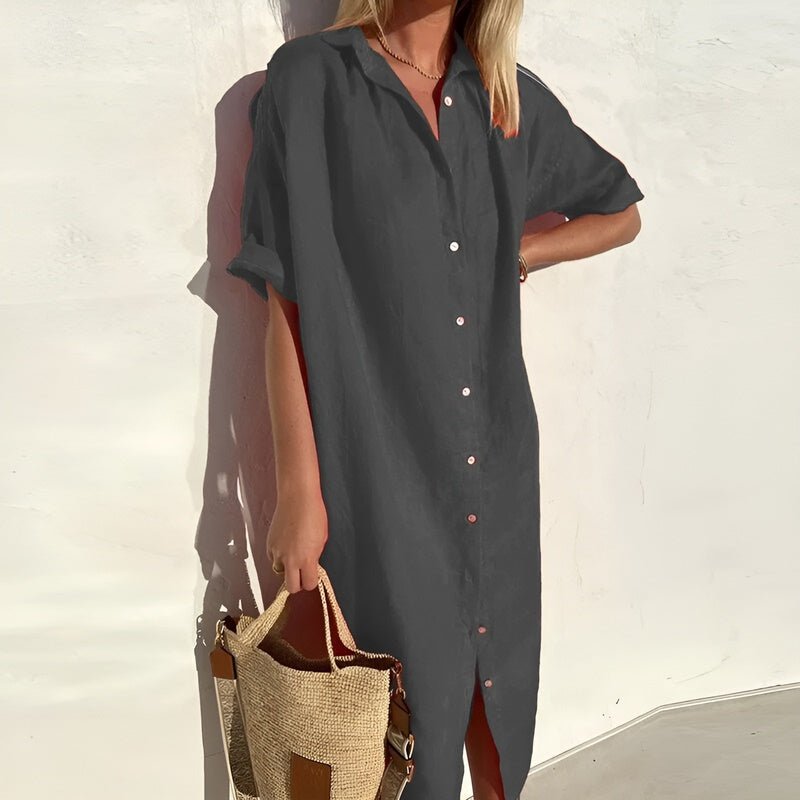 Women's Summer Shirt Dress | Breathable & Relaxed Midi