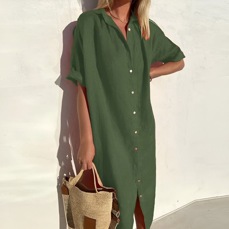 Women's Summer Shirt Dress | Breathable & Relaxed Midi