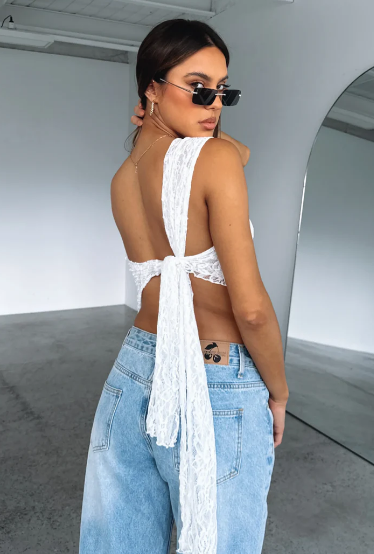 Women's Summer Top | One-Shoulder & Lace Detail