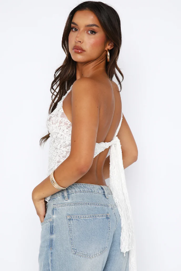 Women's Summer Top | One-Shoulder & Lace Detail