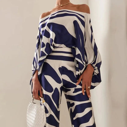 Women's Summer Two Piece Set | Off-Shoulder & Flowing