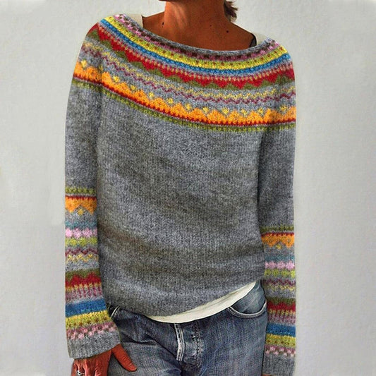 Women's Sweater | Relaxed & Patterned Yoke