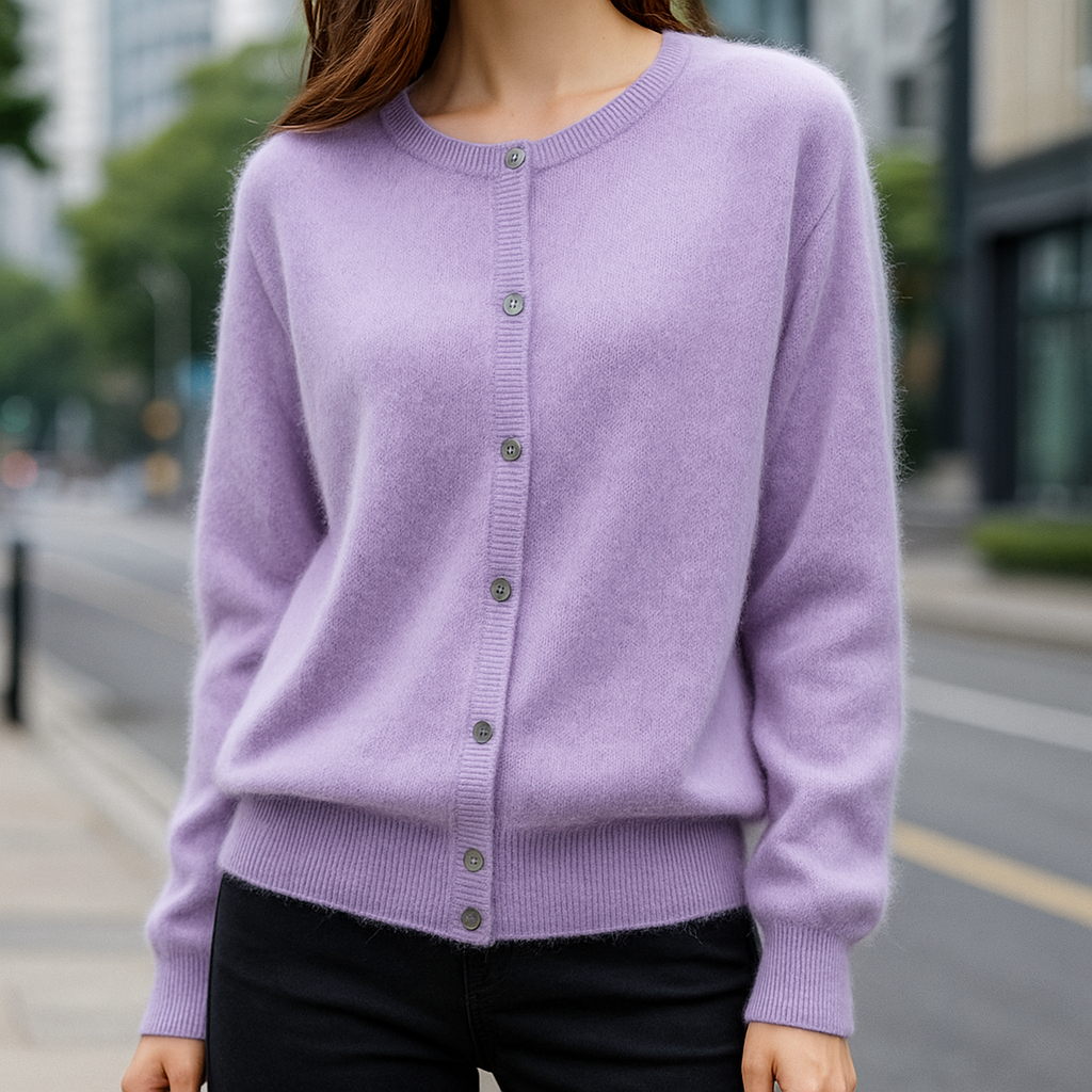 Women's Sweater | Round Neck Button Front