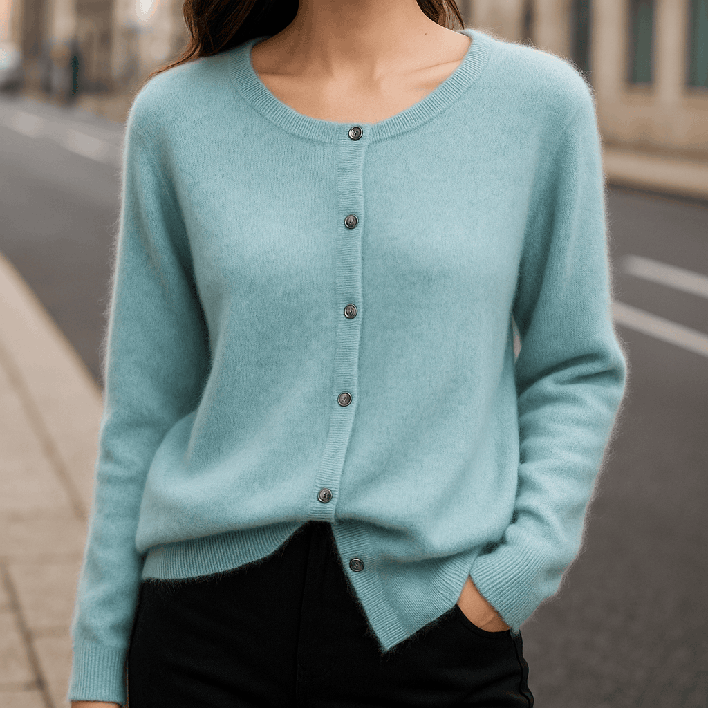 Women's Sweater | Round Neck Button Front