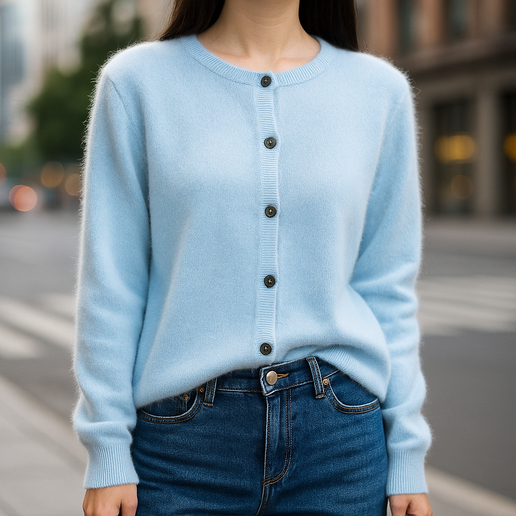 Women's Sweater | Round Neck Button Front