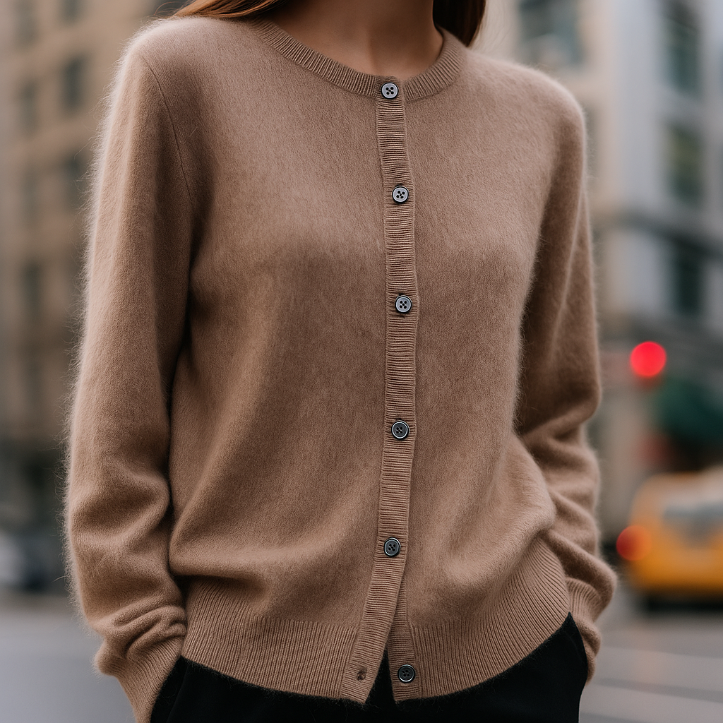 Women's Sweater | Round Neck Button Front