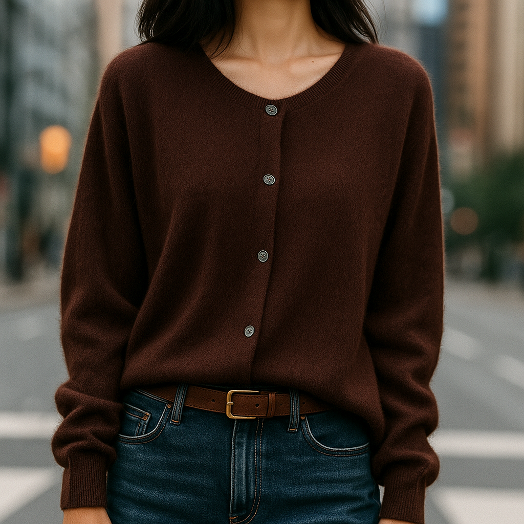 Women's Sweater | Round Neck Button Front