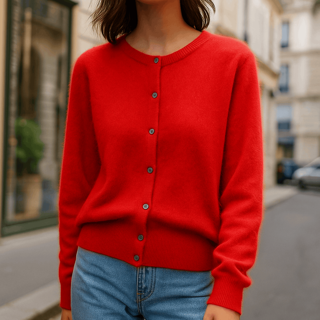 Women's Sweater | Round Neck Button Front