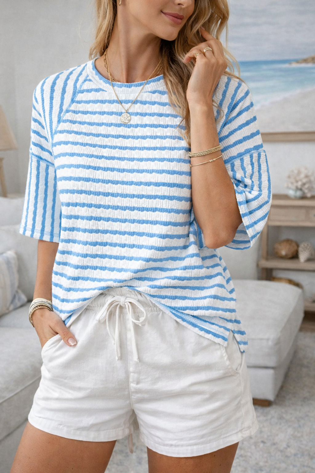 Women's T-Shirt | Striped Relaxed Fit