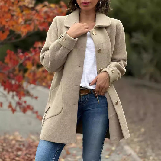 Women's Tailored Button Coat | Flattering Fit
