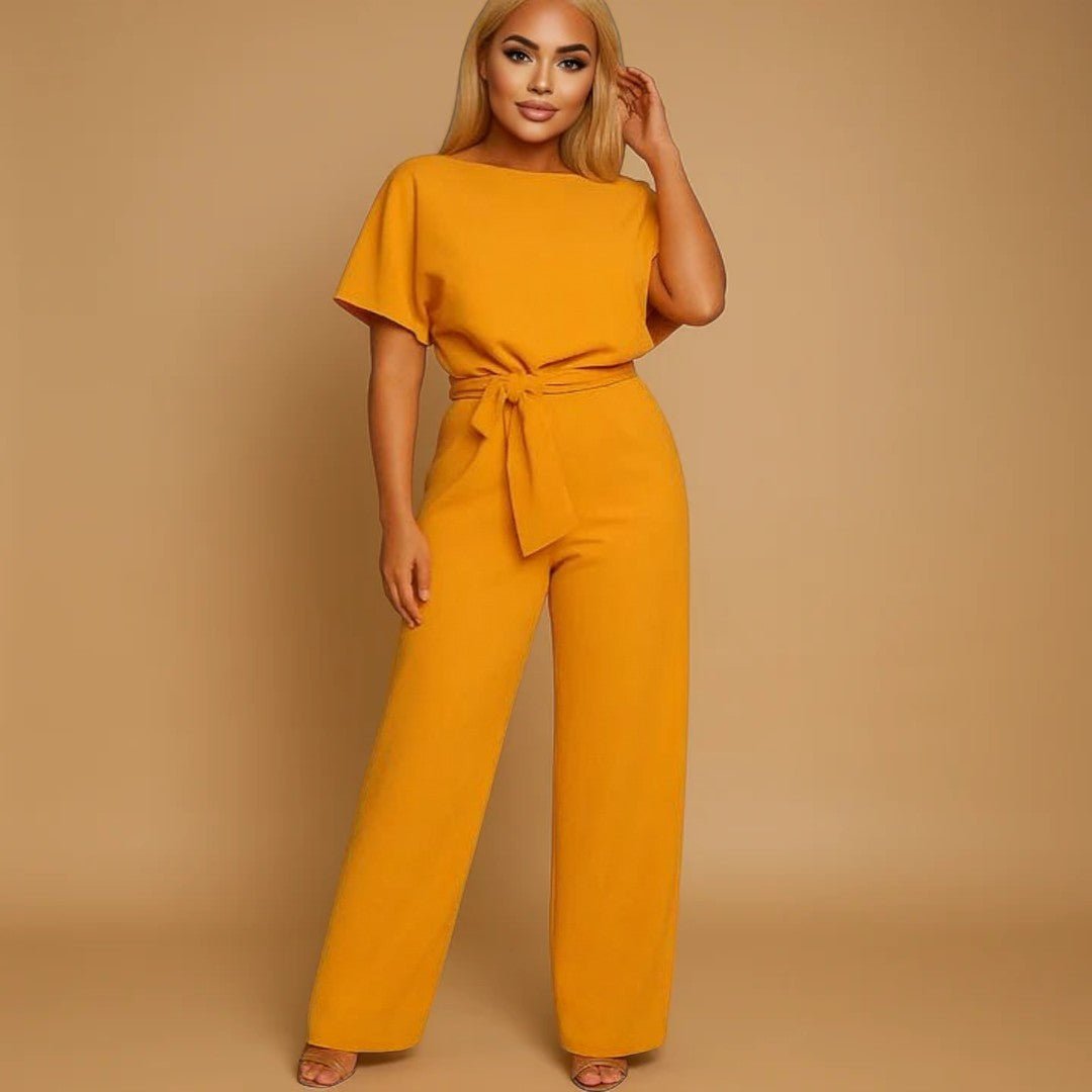 Women's Tie Waist Jumpsuit | Elegant Wide Leg Batwing Occasion